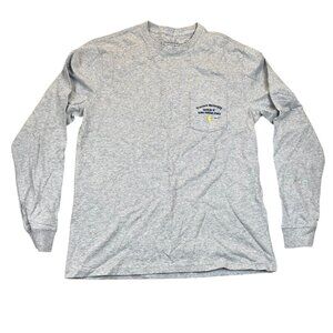 Vineyard Vines Men's Gray Long Sleeve T-Shirt Medium With Pocket 100% Cotton